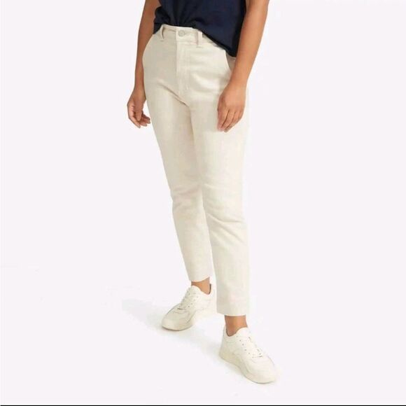 Everlane The Slim Leg Crop Tan Beige Cream White Size 10 - Picture 1 of 8